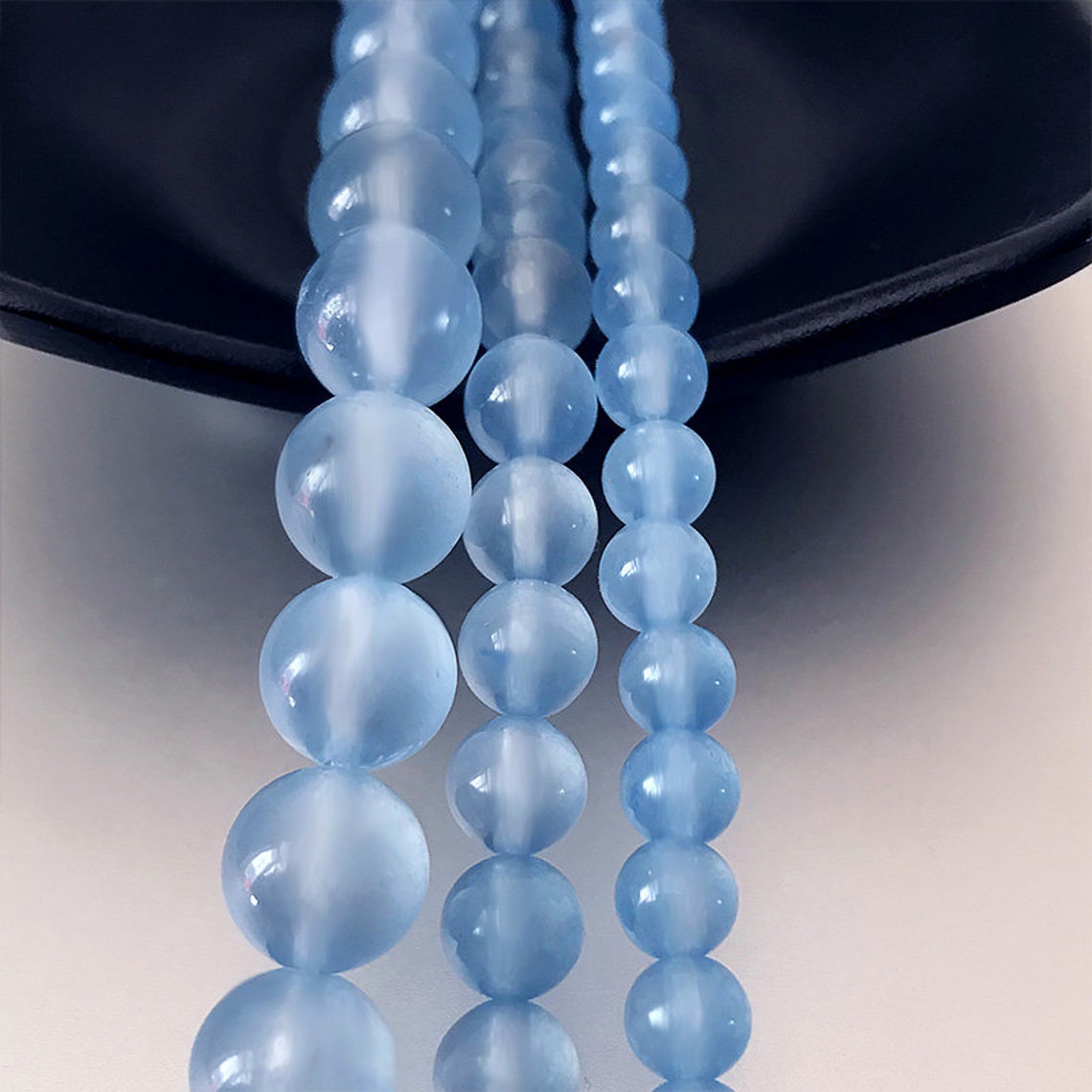 Sky Blue Jade Beads Round Jade Beads Smooth Polished Jade Etsy