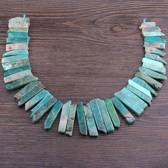 Blue Amazonite Point Stone Rough Amazonite Spike Stick Beads Etsy