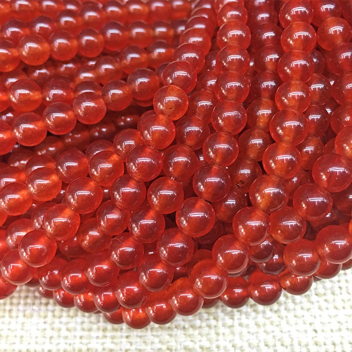 6mm Red Jade Beads Gemstone Beads Smooth Jade Beads | Etsy