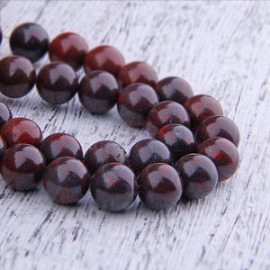 Natural Bloodstone Beads , African Bloodstone Beads , Natural Gemstone Beads , Round Smooth Beads Supply (size 6/8/10/12mm) 15.5" Strand