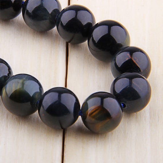Natural Blue Tiger Eye Gemstone Round Beads Bracelet AAA 10mm