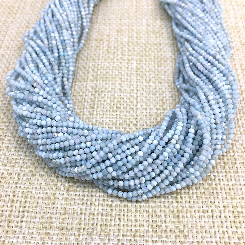 Natural Larimar Beads 2mm Faceted Larimar Beads Round Etsy