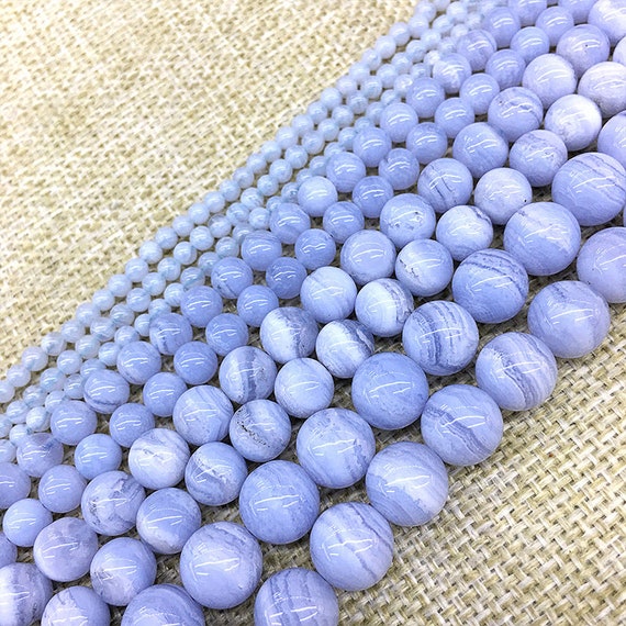Natural blue best sale lace agate beads