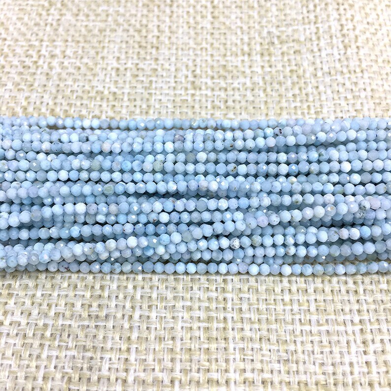 Natural Larimar Beads 2mm Faceted Larimar Beads Round Etsy