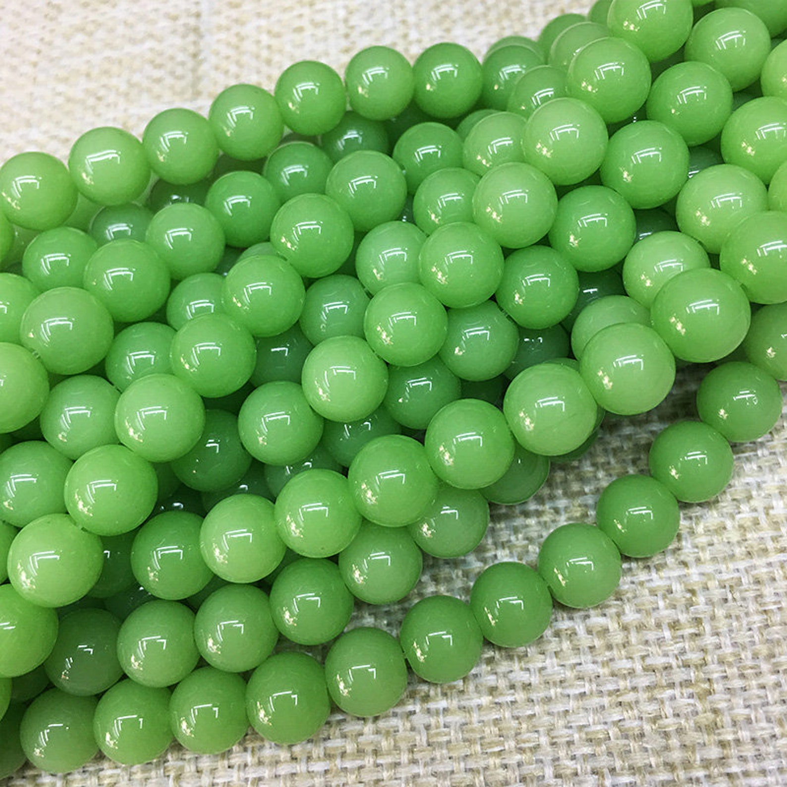 8mm Green Jade Beads Gemstone Beads Smooth Jade Beads Etsy