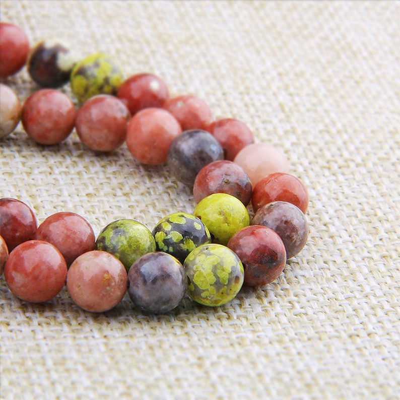 Cherry Blossom Jasper Beads Jasper Beads Round Cherry Etsy