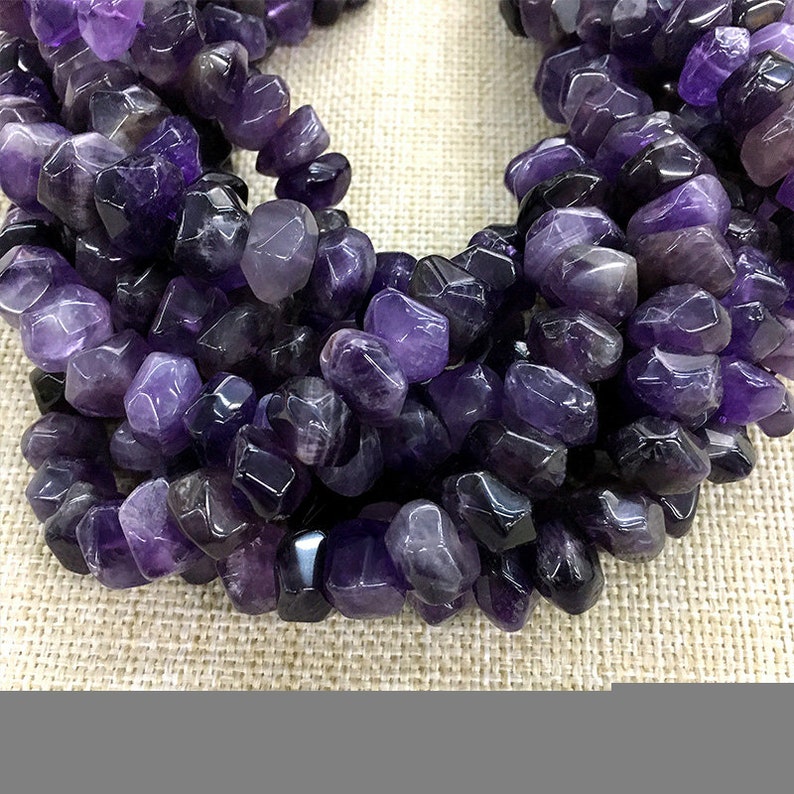 8x14mm Nugget Amethyst Stone Semiprecious Stone Gemstone Amethyst Natural Crystal Stone Loose Stone Supply 15.5 inch Full Strand
