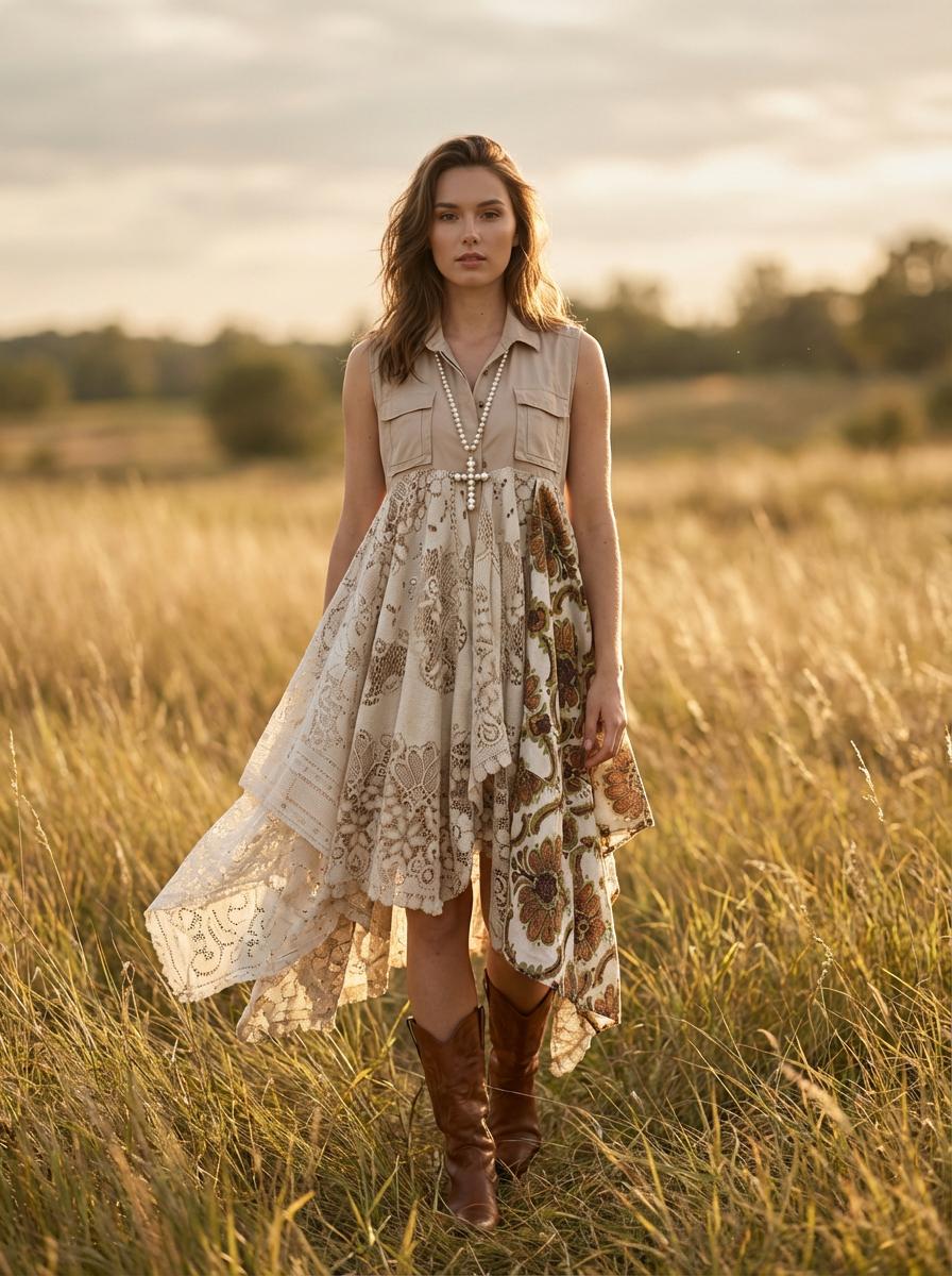 white christmas dresses Flounce Blue Tiered Denim Dress For Women Online main image 0