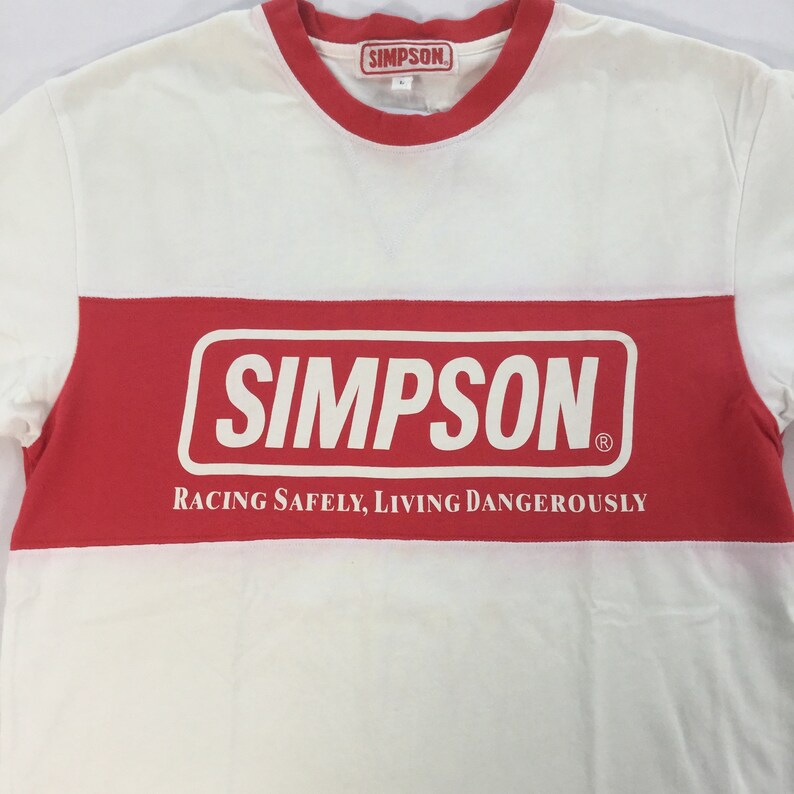 Vintage SIMPSON RACING SAFELY TShirt Small Size Double sided Etsy