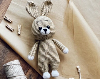 Crochet Amigurumi PATTERN: Bunny Mika, Crochet Tutorial, Knitted Rabbit Pattern PDF, How to Crochet, Handmade Toy DIY