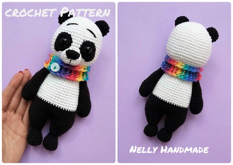 Crochet PATTERN: Panda Bear Amigurumi Toy, Stuffed Panda Bear Pattern image 1