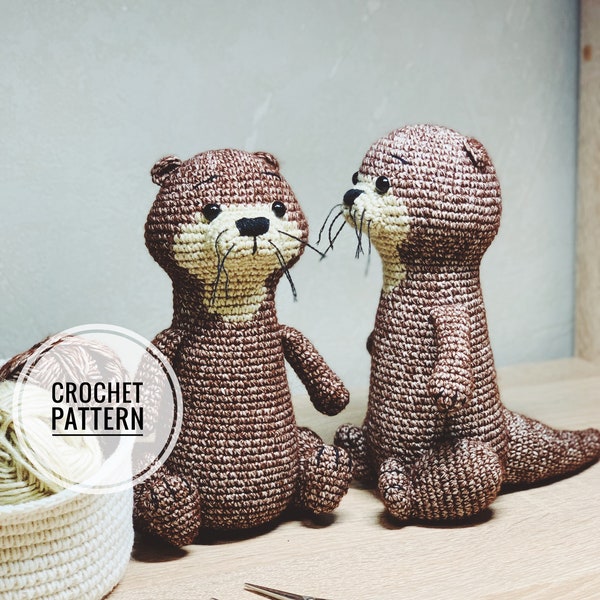 Crochet PDF Pattern. Otter Barry Stuffed Toy Tutorial by Nelly Handmade