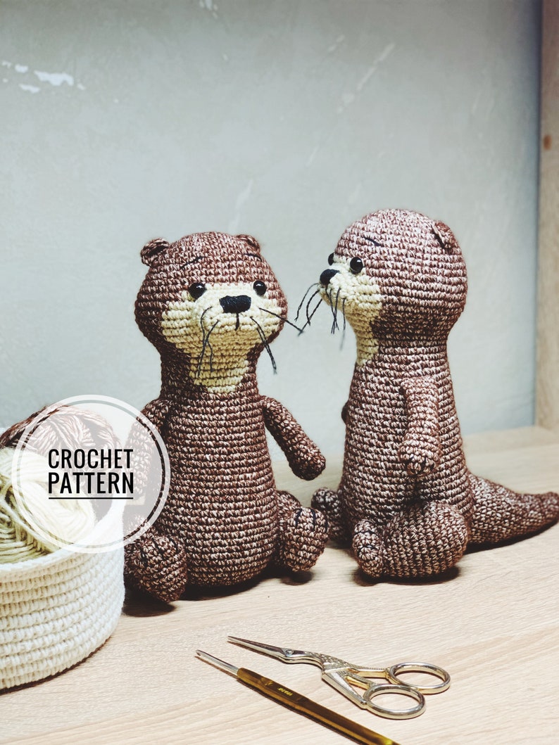 Crochet PDF Pattern. Otter Barry Stuffed Toy Tutorial by Nelly Handmade image 1
