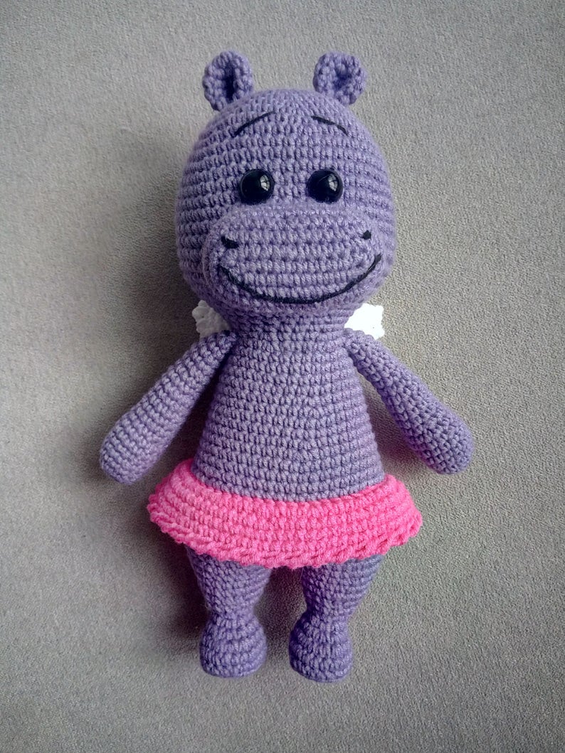 Crochet PATTERN: Hippo Princess Mika, Nelly Handmade, Amigurumi Toy image 3