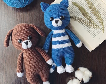 Set of PDF patterns. Cat and Puppy by Nelly Handmade