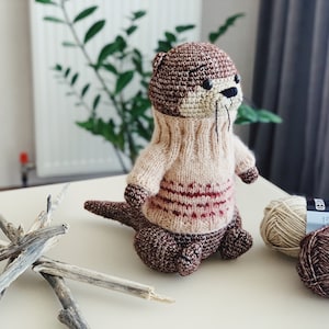 Crochet PDF Pattern. Otter Barry Stuffed Toy Tutorial by Nelly Handmade image 4