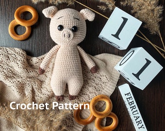 Crochet PDF Pattern. Mika the Pig by Nelly Handmade