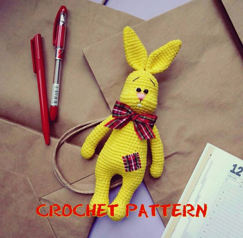 Crochet PDF PATTERN: Sunny Bunny Amigurumi Stuffed Toy, Crochet Rabbit Pattern, How to Crochet Hear Toy image 1