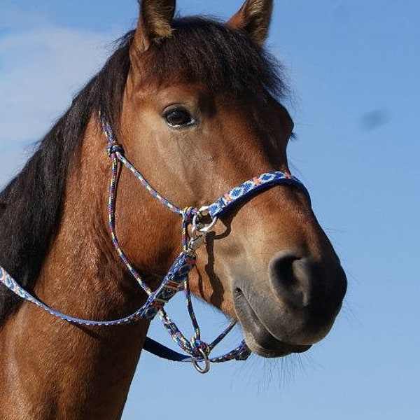 Riendas halter de cuerda sin puntas hechas a mano