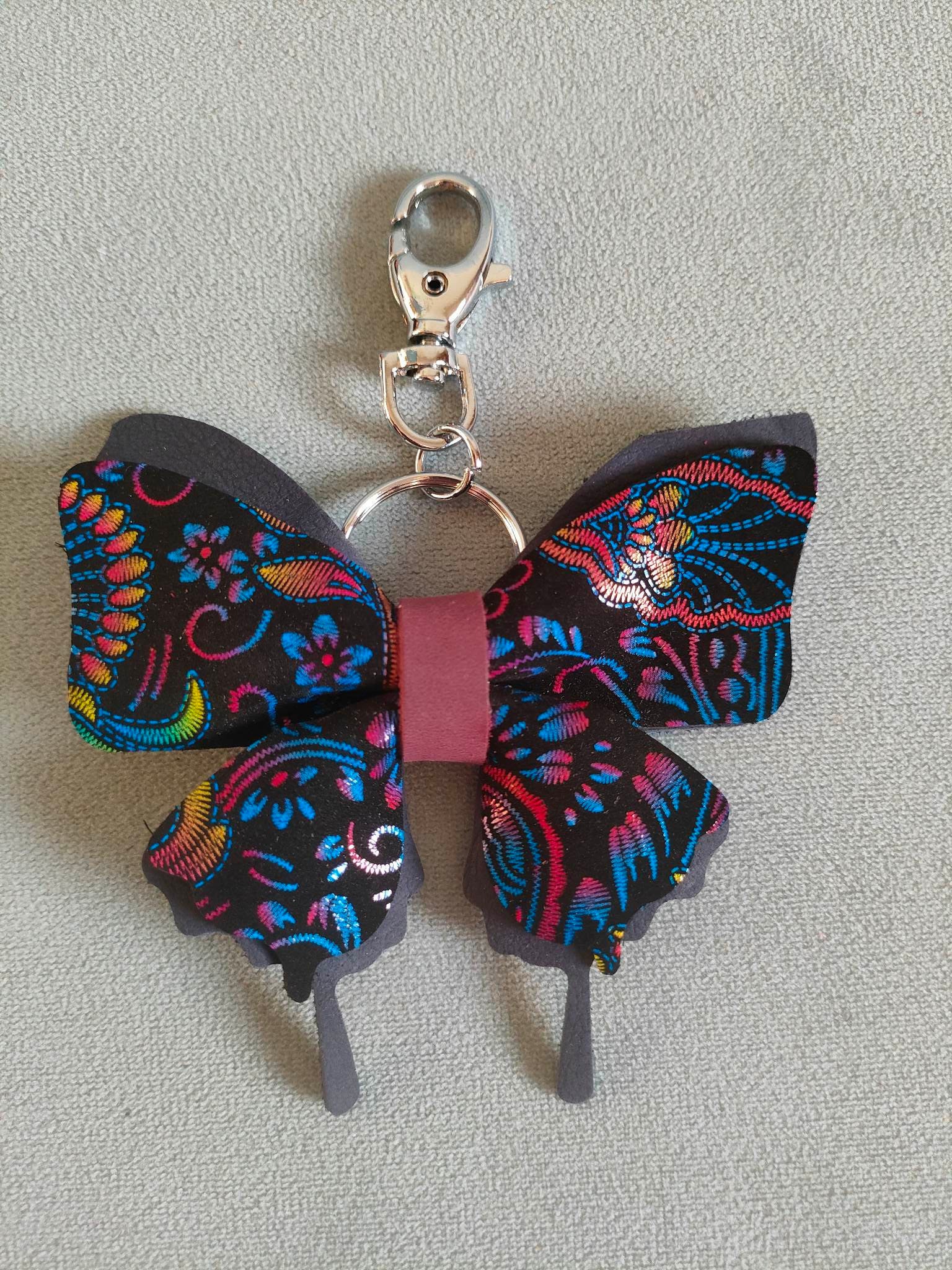Leather Butterfly Keychain - Etsy