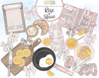 yellow stationery graphics bow clip flatlay 24 piece lemon clipart Summer planner clipart cake phone washi tape high quality png