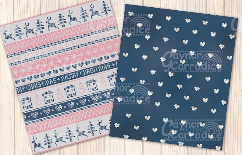 10 Nordic Winter Digital Papers Winter Seamless Patterns | Etsy