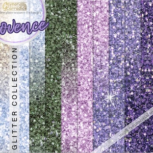 Papéis digitais com glitter roxo - padrões sem emenda de glitter lilás ombre - adesivos de planejador Glam - fundos de lantejoulas de festa - pano de fundo brilhante