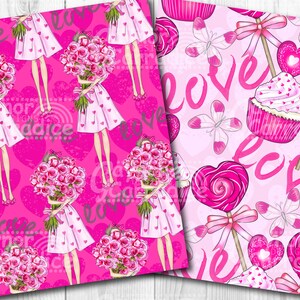 Roses Paper Digital, Romantic Digital Paper, Seamless Paper Pink ...