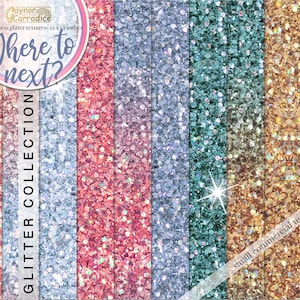 Travel glitter digital papers - blush, blue, gold, teal ombre glitter seamless patterns - Glam planner stickers - Sequin background