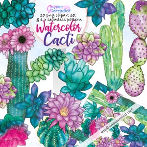 Cactus en vetplanten aquarel clip art, Planner Stickers, Cinco de Mayo, Mexicaanse Mexico, Cactussen graphics, Commercieel gebruik, Digitale download