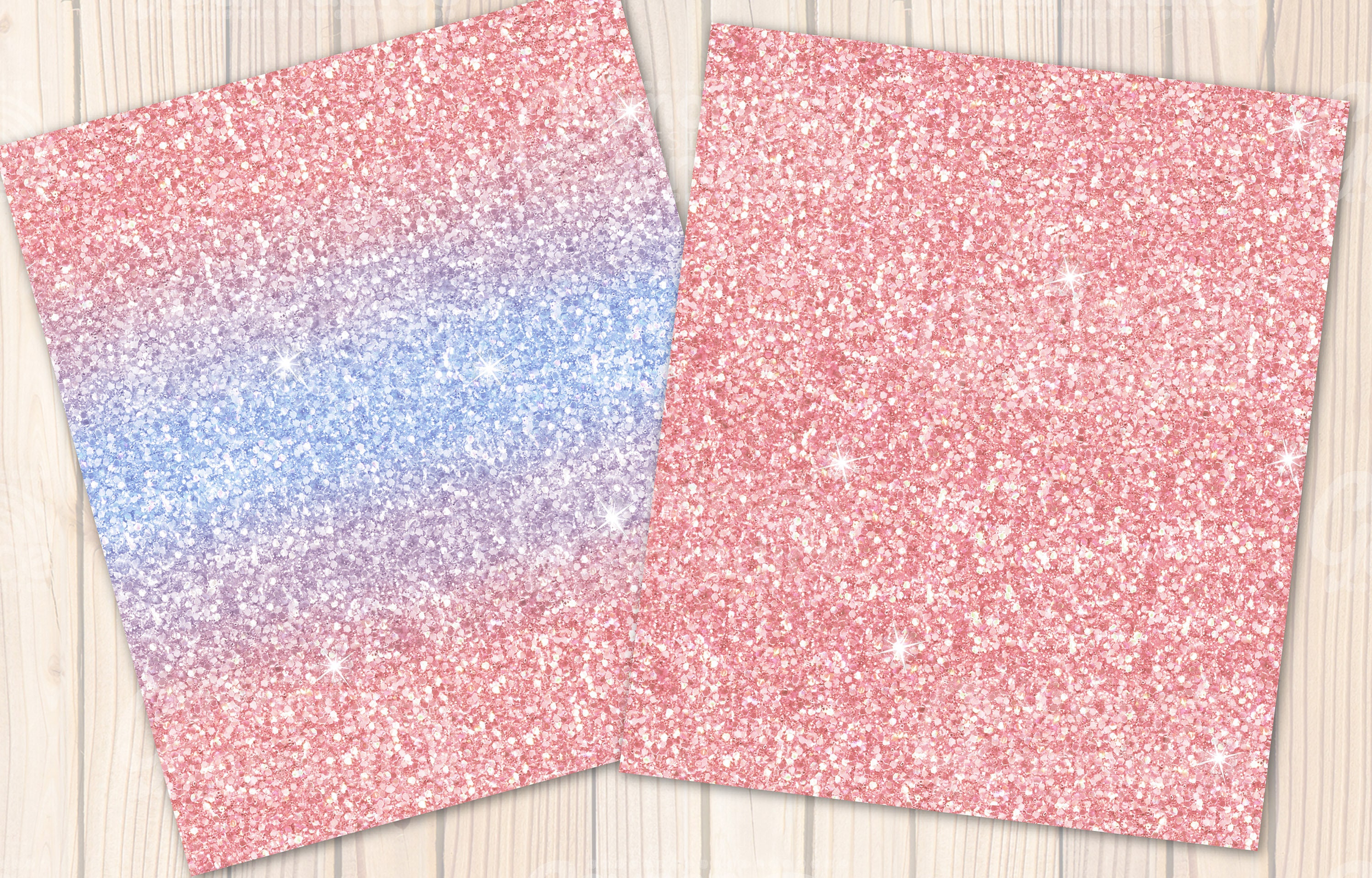 Spring Glitter Digital Papers - Pastel Ombre Glitter Seamless Patterns ...