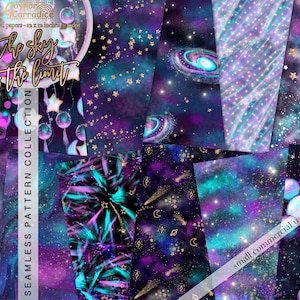 Neujahr digitale Papiere - 12 Aquarell Weltraum nahtlose Muster, Galaxie Papier Pack, abstrakter Hintergrund, Himmelshintergrund - 12" x 12" jpg