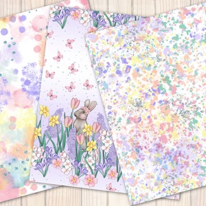 Spring Fresh Digital Papers, 16 Watercolor Easter Seamless Patterns ...