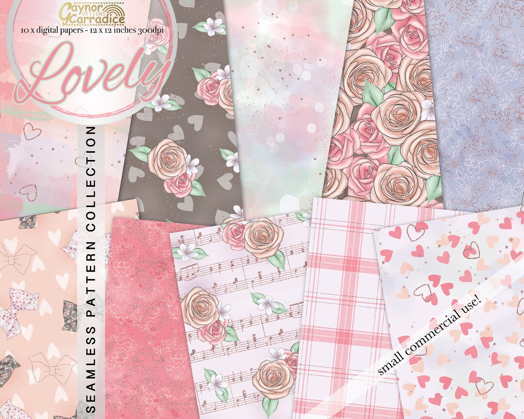 Watercolor Valentine Digital Papers - 10 Valentines Seamless Patterns ...