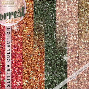 Fall Glitter Digital Papers, Autumn Glitter Seamless Patters ...