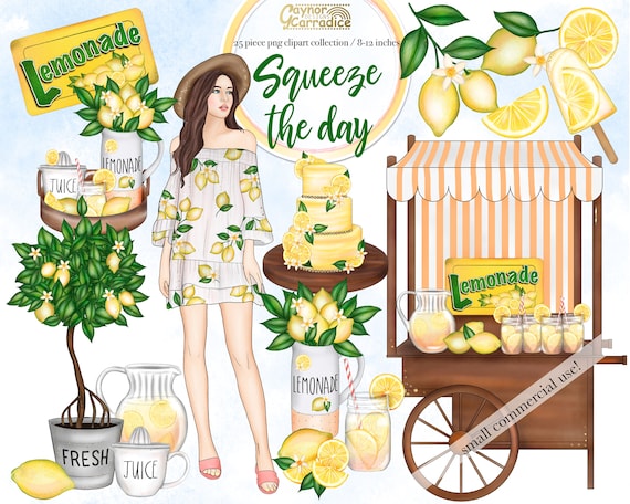yellow stationery graphics bow clip flatlay 24 piece lemon clipart Summer planner clipart cake phone washi tape high quality png