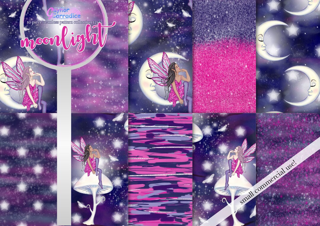 Celestial Fairy Digital Backgrounds Pixie Seamless Patterns Fairies ...