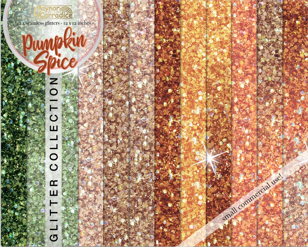 Fall Glitter Digital Papers - Rust, Orange, Green, Yellow Ombre Glitter ...