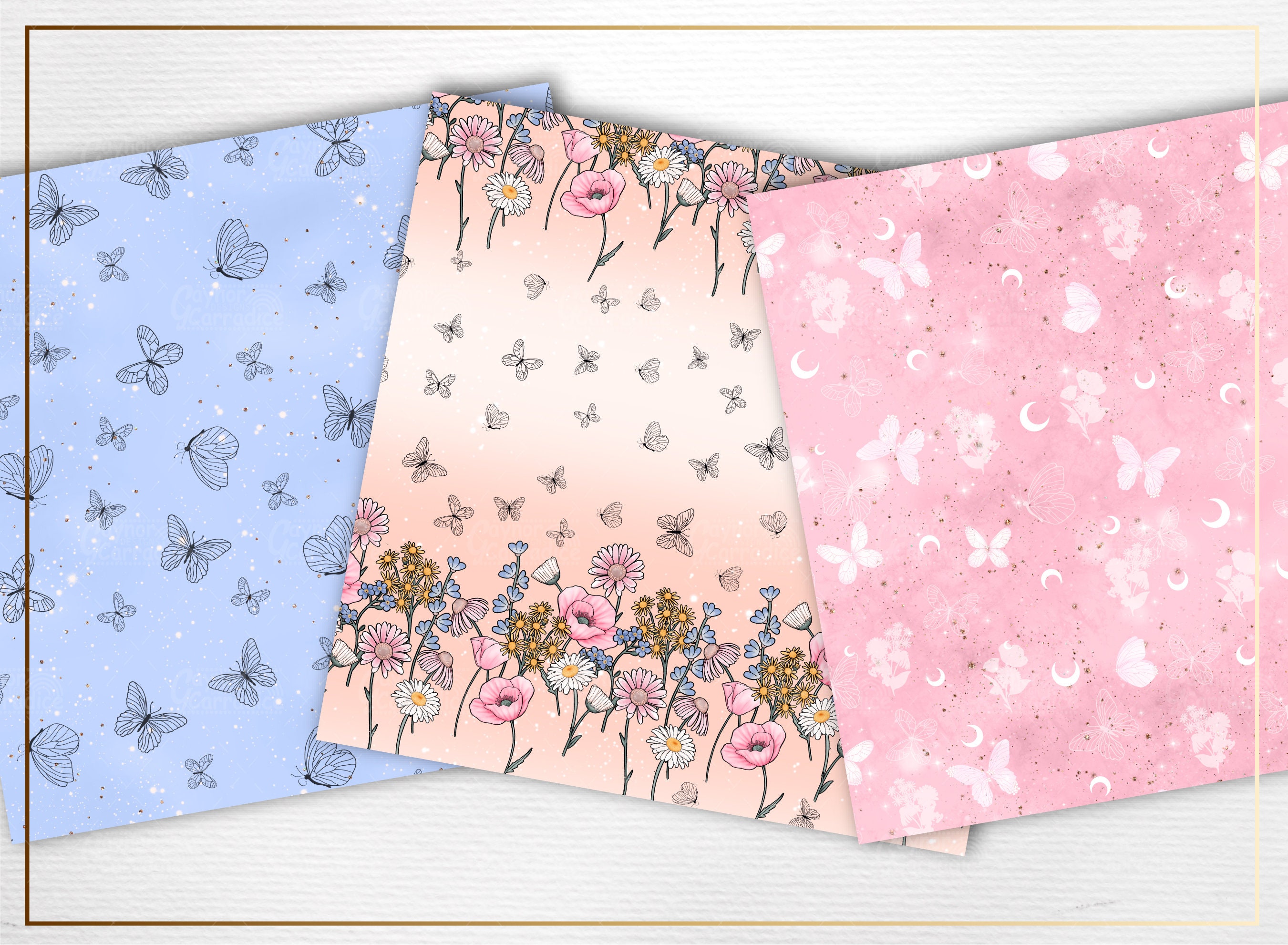 Wildflower Digital Papers - 16 Watercolor Spring Seamless Patterns ...