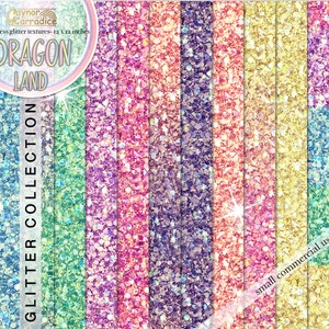 Easter glitter digital papers - pastel ombre glitter seamless patterns, rainbow backdrop, spring backgrounds - realistic glitter in 300dpi