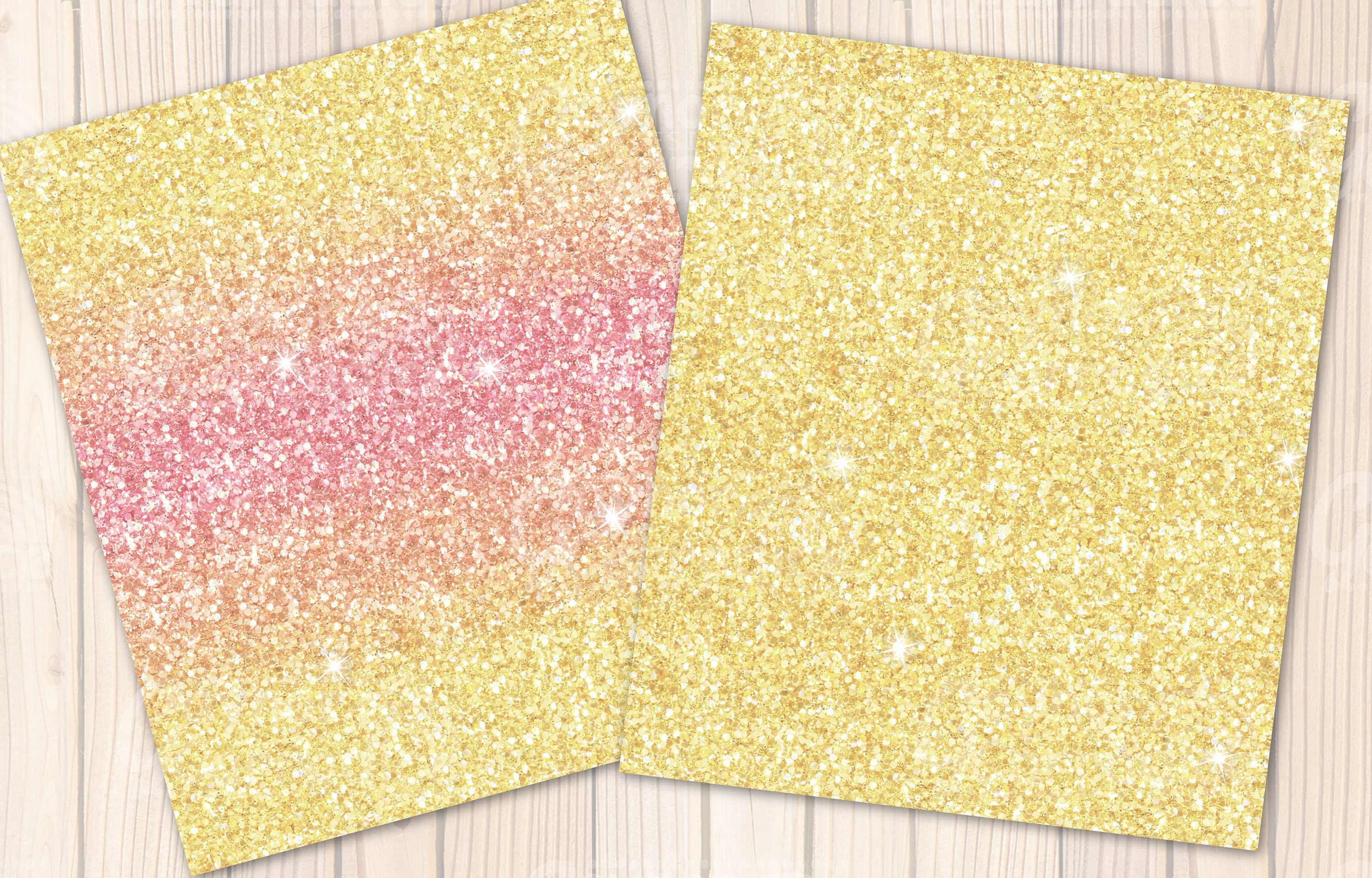Spring Glitter Digital Papers - Pastel Ombre Glitter Seamless Patterns ...
