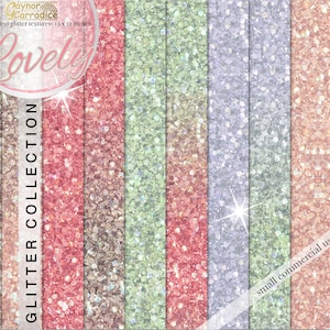 Papéis digitais com glitter de dia dos namorados - padrões sem emenda de glitter ombre de primavera - adesivos de planejador glam - fundos de lantejoulas de festa - jpeg de luxo