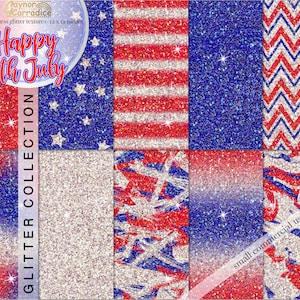4 juli glitter achtergronden - 10 onafhankelijkheidsdag naadloze patronen - vierde juli glitter achtergronden - patriottische glitter digitale papieren