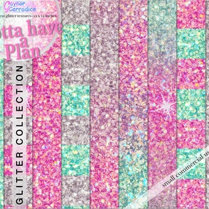 Papier numérique scintillant en rose, menthe, argent - ombre et rayures - motifs sans couture à paillettes, arrière-plans scintillants, arrière-plans, jpeg de haute qualité