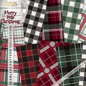 Lularoe Christmas Plaid Leggings 2022 Merry Little Christmas Plaid Digital Papers 12 Winter | Etsy Uk