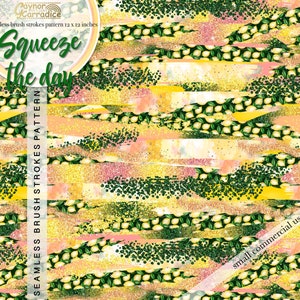 Zitronen pinselstriche digitales Papier - 1 x Sommer nahtloses Muster, Obstdruckpapier, abstrakter Hintergrund, Partykulisse - 12" x 12" jpg