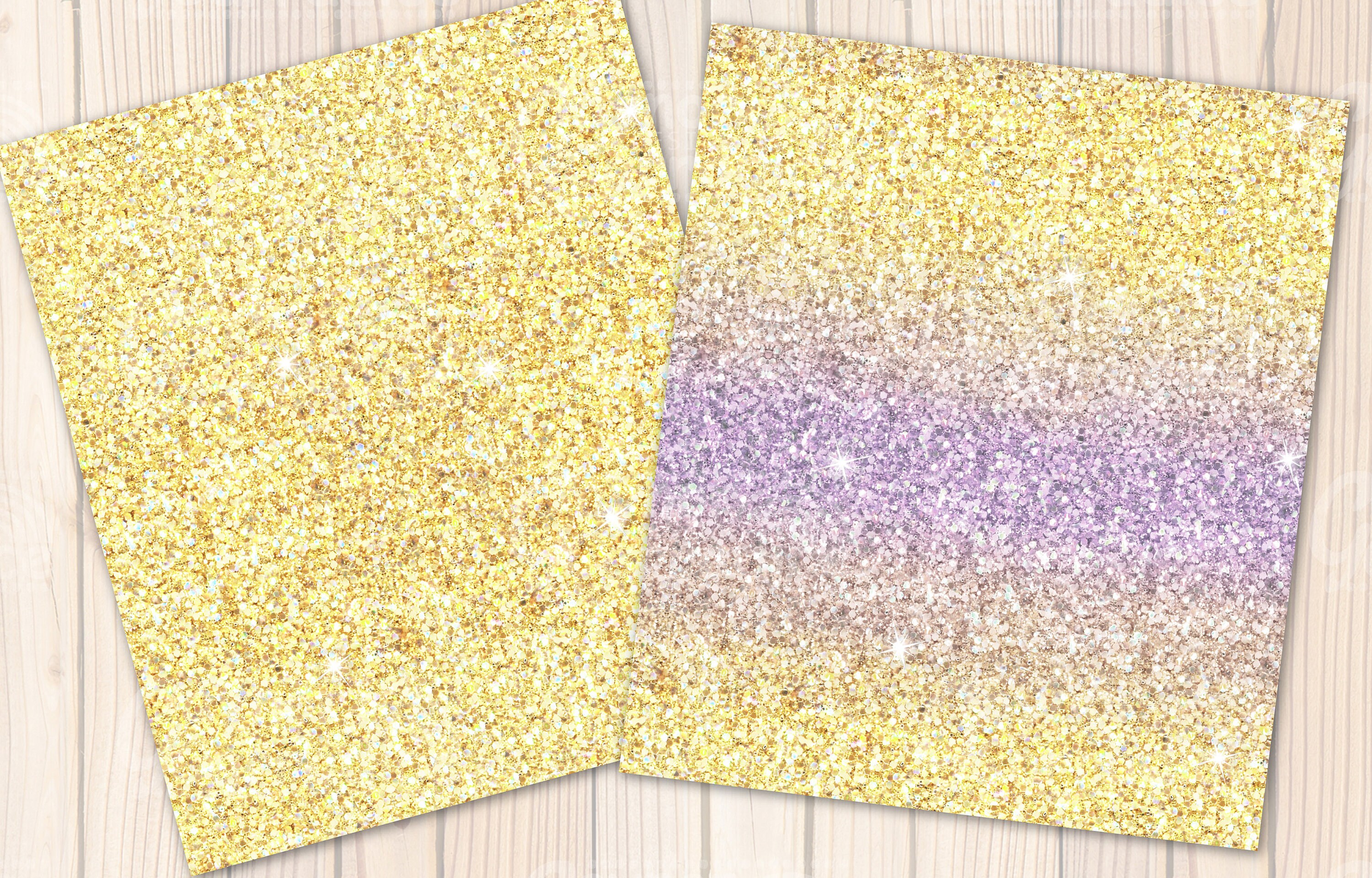 Pastel Glitter Digital Papers - Rainbow Ombre Glitter Seamless Patterns ...