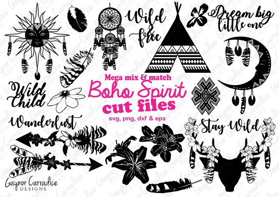 Boho svg files boho silhouette files tribal svgs tribal | Etsy
