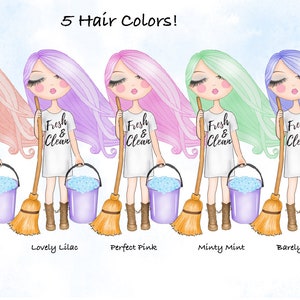 Cute girl pastel clipart, Pastel functional stickers Planner graphics Pink Lilac Rose gold Mint Blue Dream Dollz Hydrate Coffee Work out png image 3