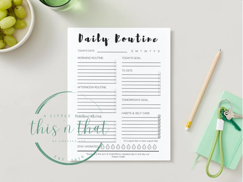 Printable Routine Tracker Sheets, Instant Download, Daily Routine ...
